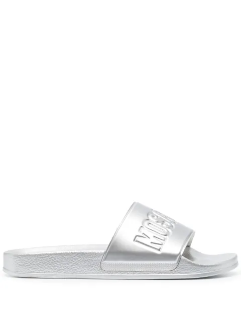 Moschino embossed-logo slides