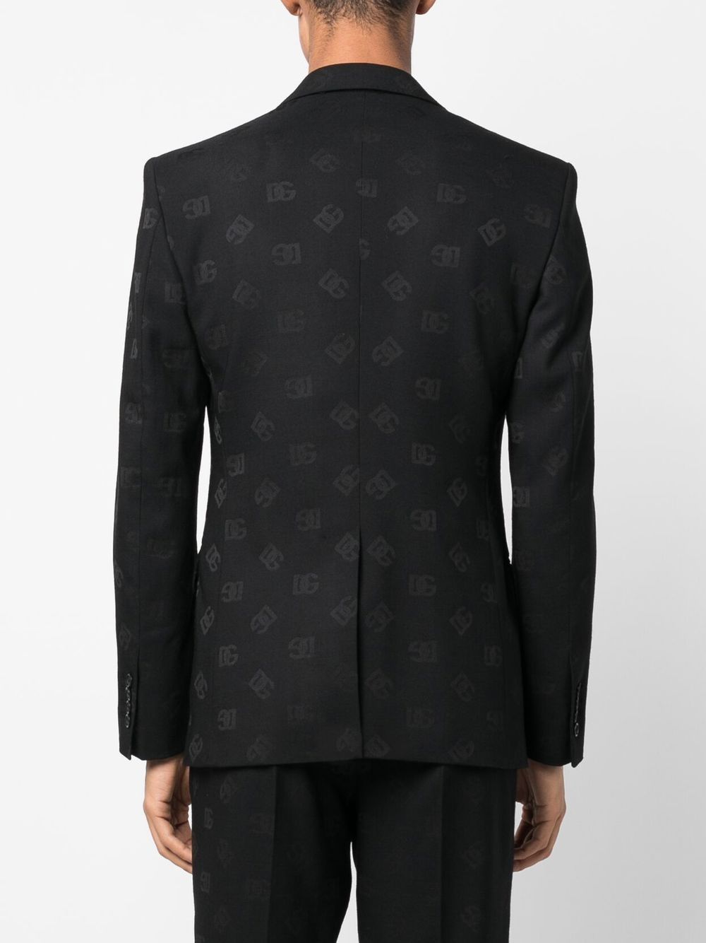 Shop Dolce & Gabbana Logo-jacquard Single-breasted Blazer In Black