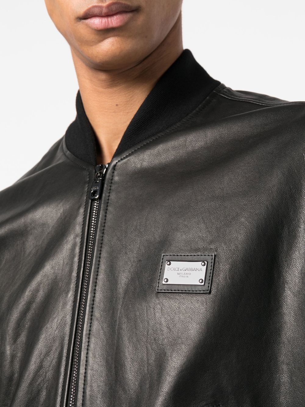 Shop Dolce & Gabbana Logo-patch Bomber Jacket In Black