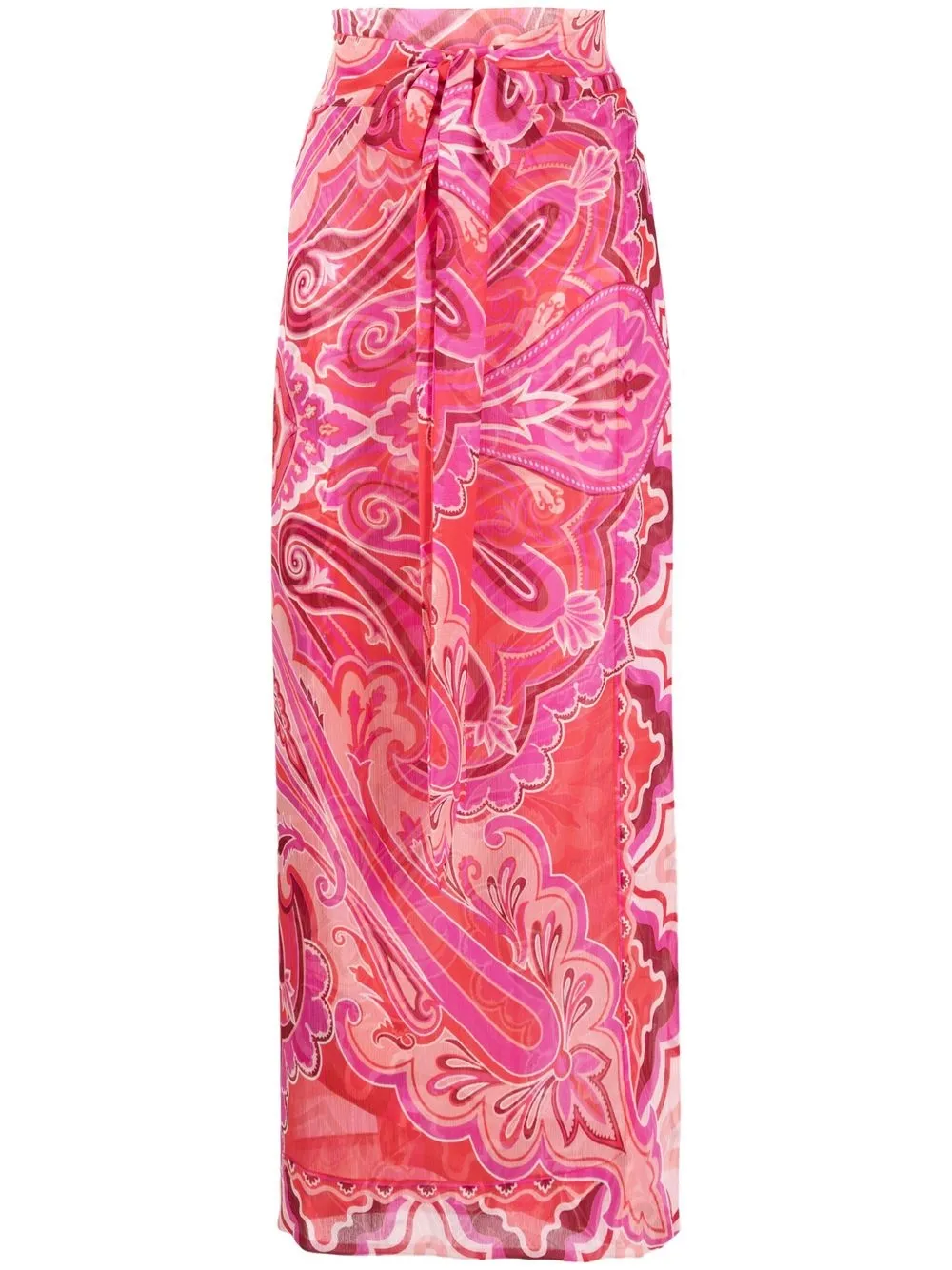 

ETRO paisley-print tied-waist skirt - Pink