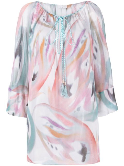 ETRO abstract-print boat neck blouse Women