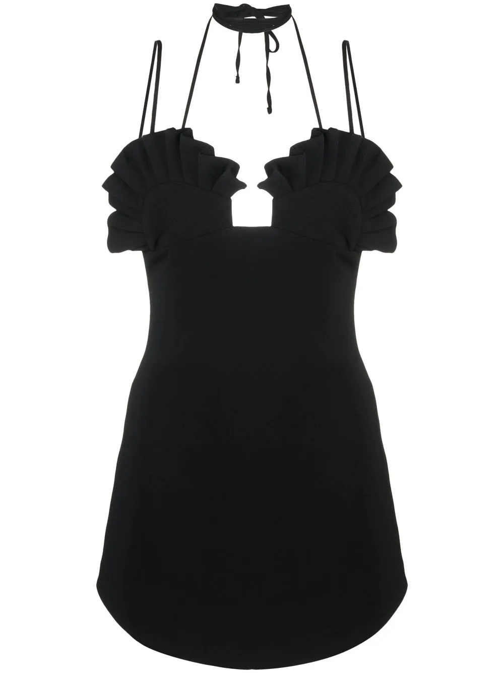 

Giuseppe Di Morabito pleated-detail halterneck dress - Black