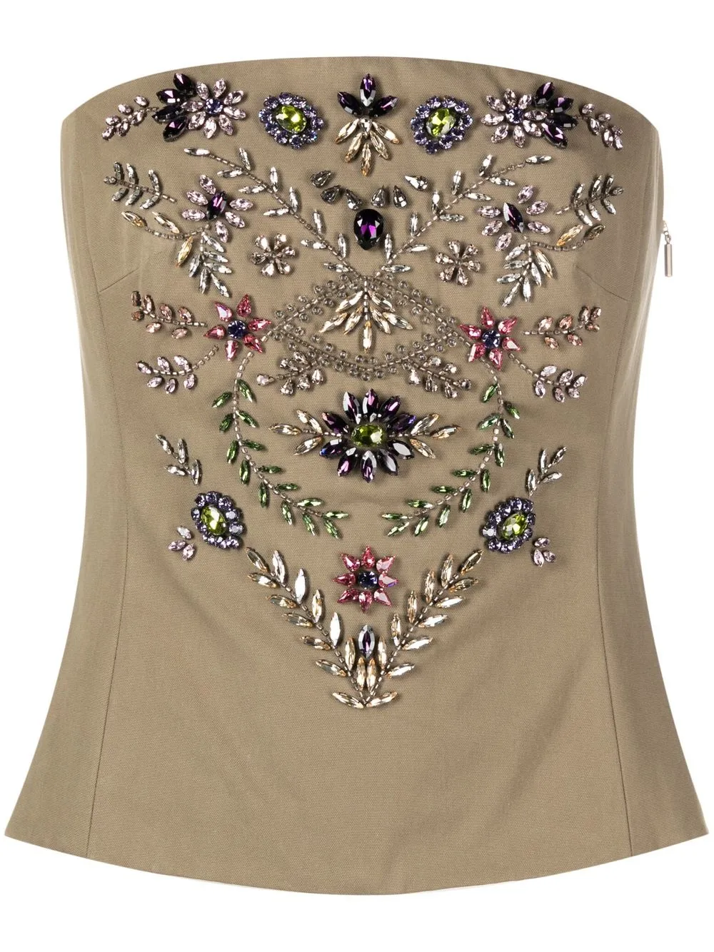 RALPH LAUREN CRYSTAL-EMBELLISHED BUSTIER TOP