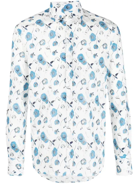 Canali floral print classic shirt 