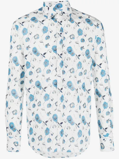 Canali floral print classic shirt
