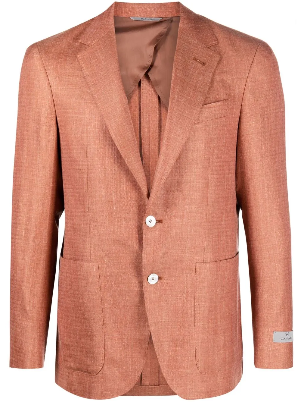 

Canali slub textured blazer - Orange