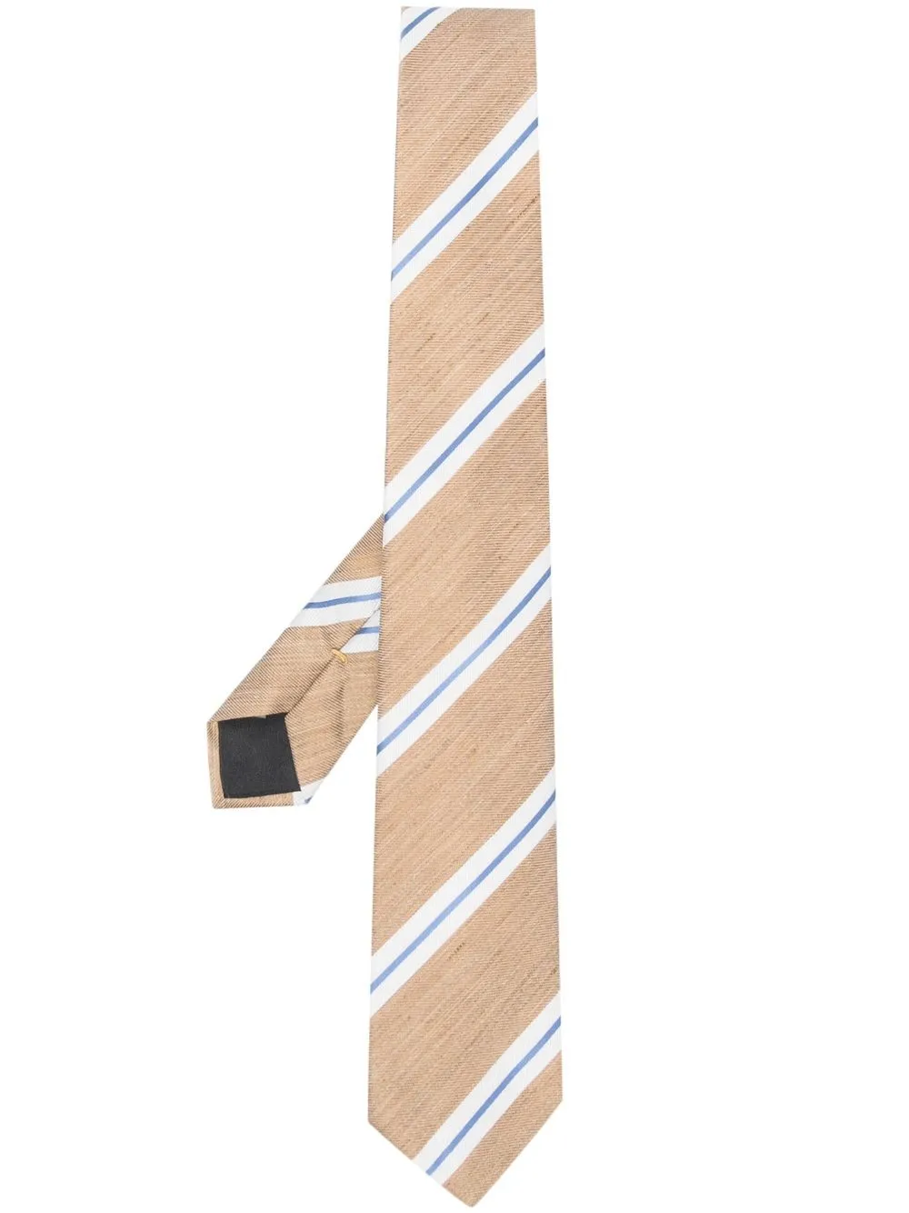 

Canali diagonal stripe embroidered tie - Neutrals