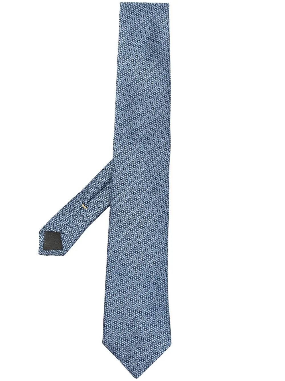 

Canali geometric embroidered silk tie - Blue