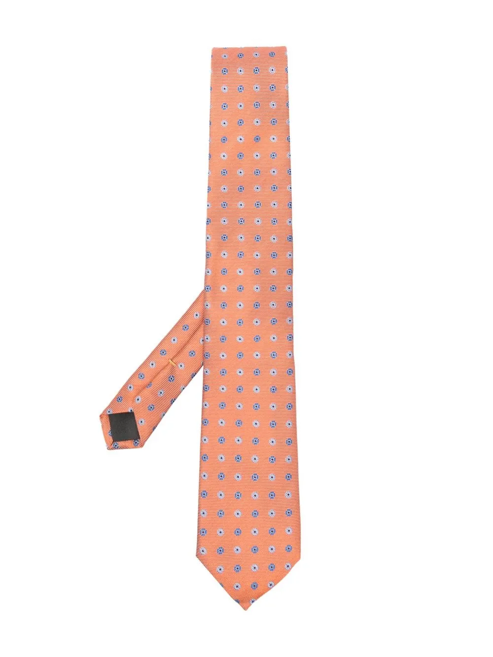 

Canali silk geometric embroidered tie - Orange