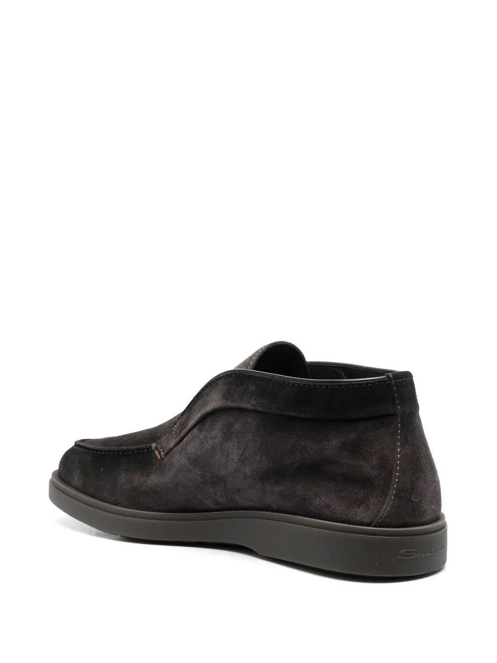 Santoni Slip-on Suede Ankle Boots In Brown