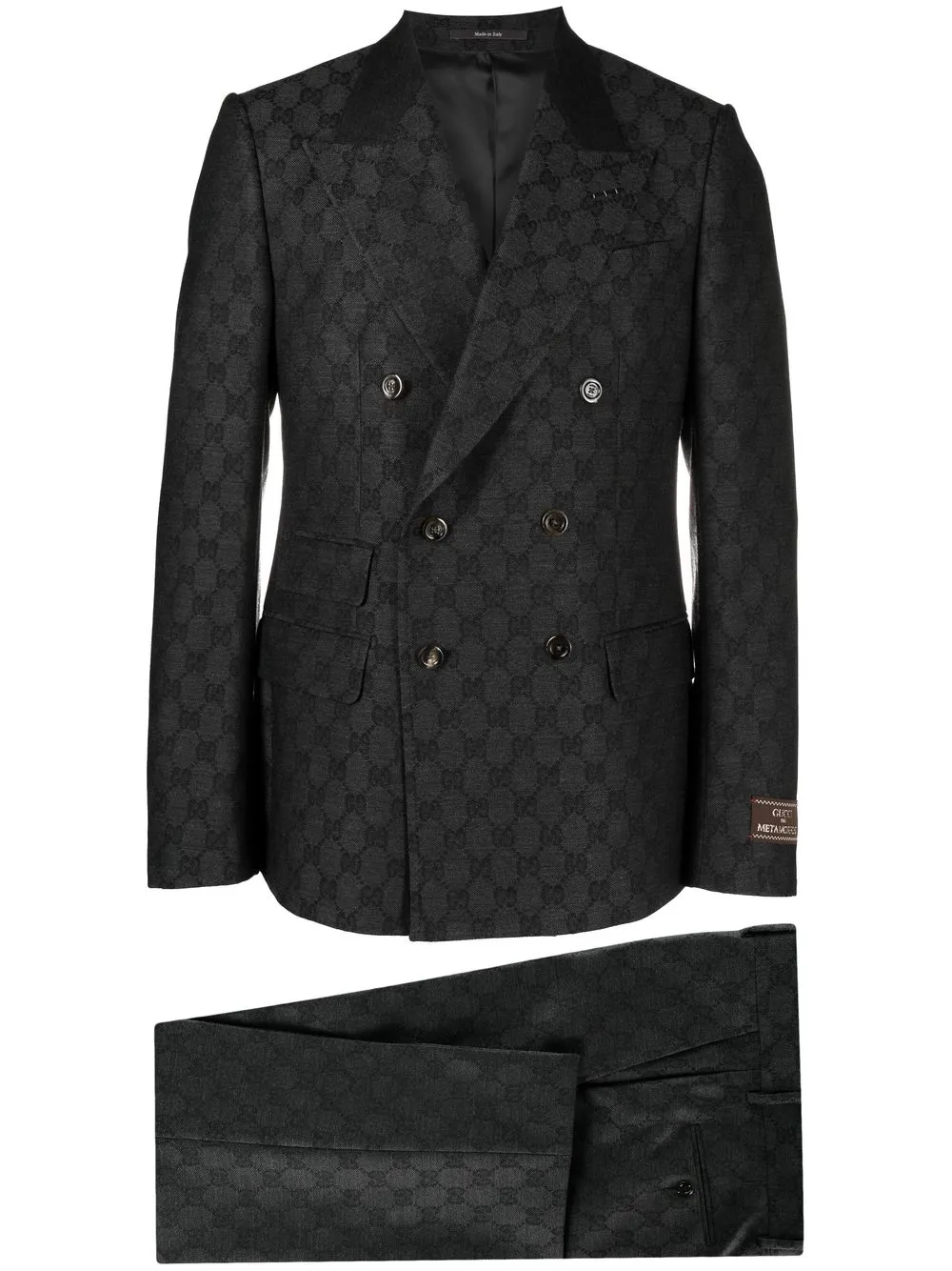 

Gucci monogram double-breasted suit - Grey