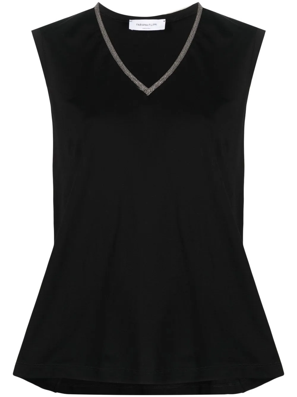 

Fabiana Filippi Monili embellished V-neck tank top - Black