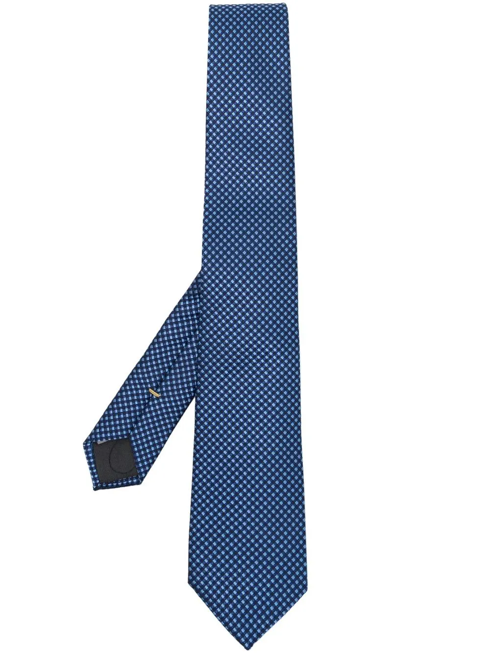 

Canali geometric embroidery silk tie - Blue