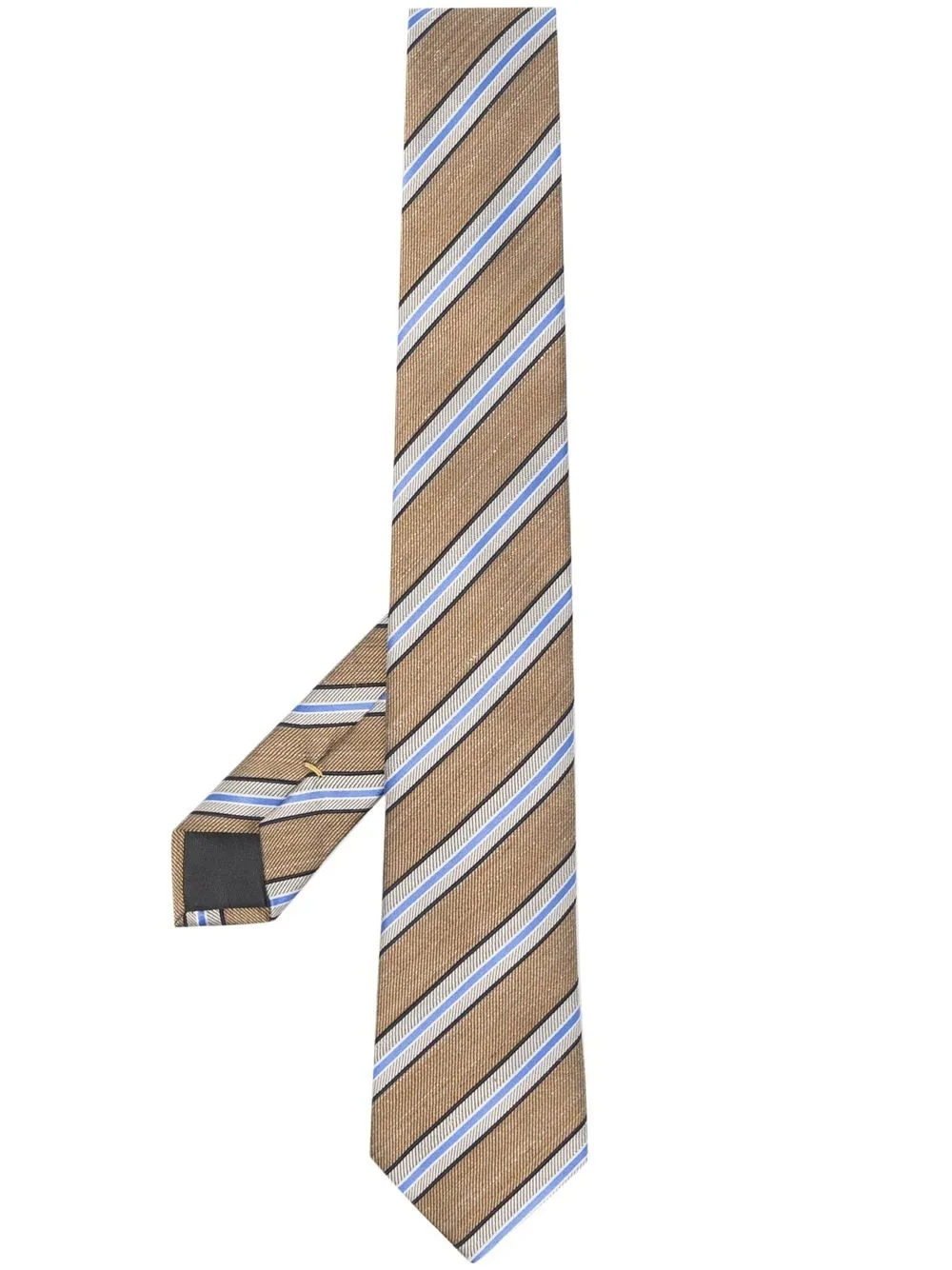 

Canali diagonal stripe twill embroidered tie - Neutrals