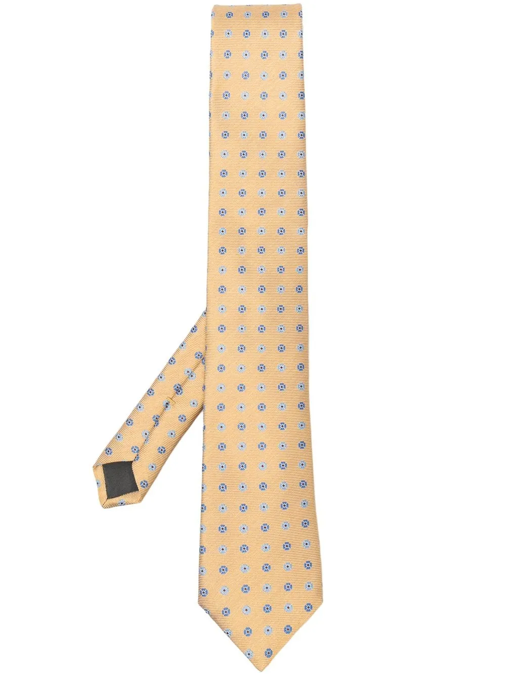 

Canali silk geometric embroidered tie - Yellow
