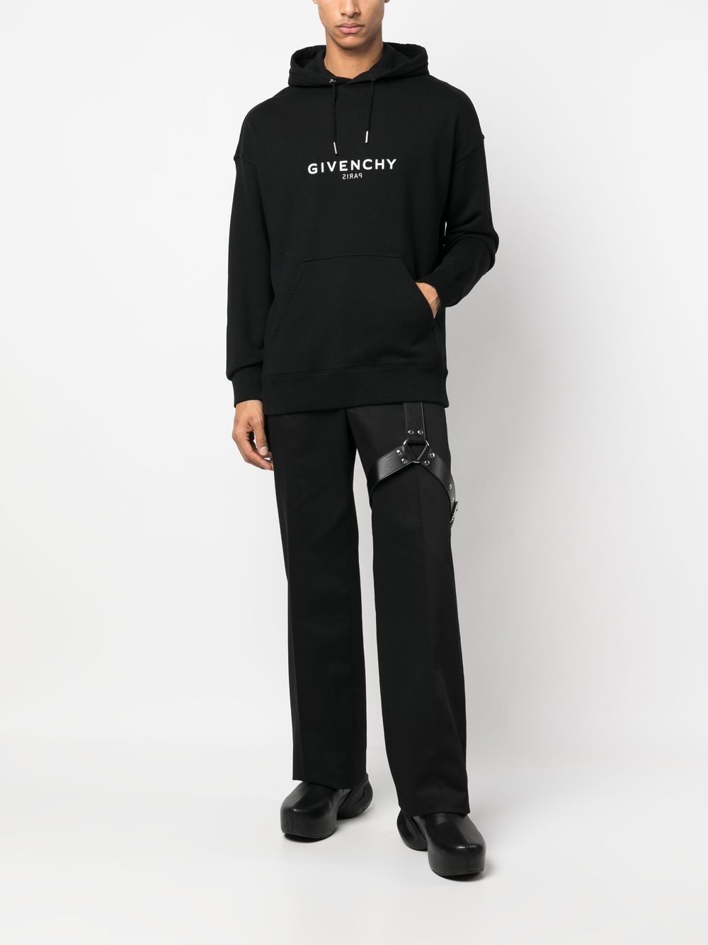 Givenchy logo-print long-sleeve hoodie - Black