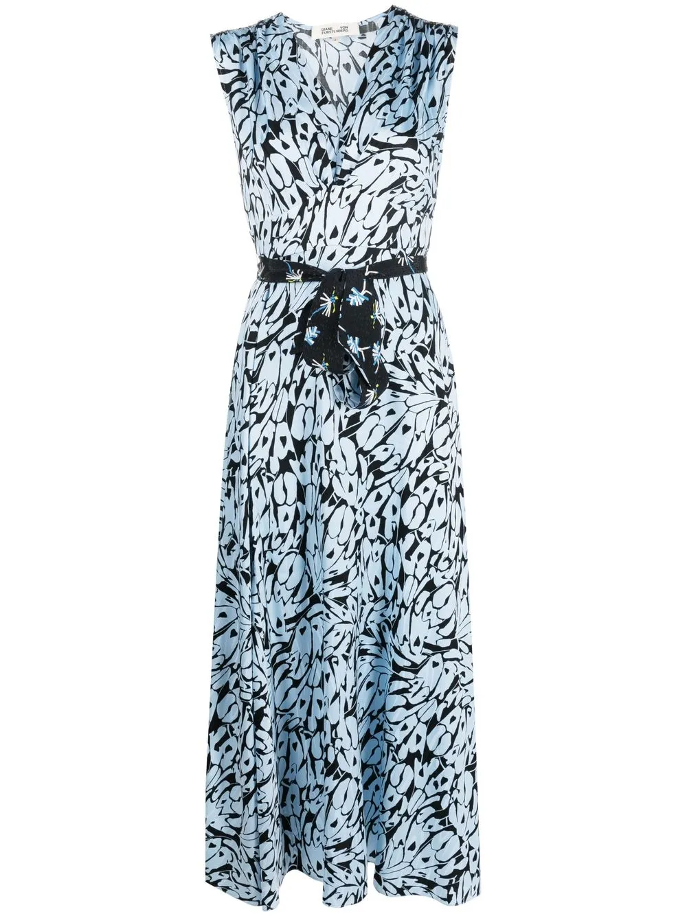 Diane Von Furstenberg Butterfly Wing-print Midi Dress In Blue | ModeSens