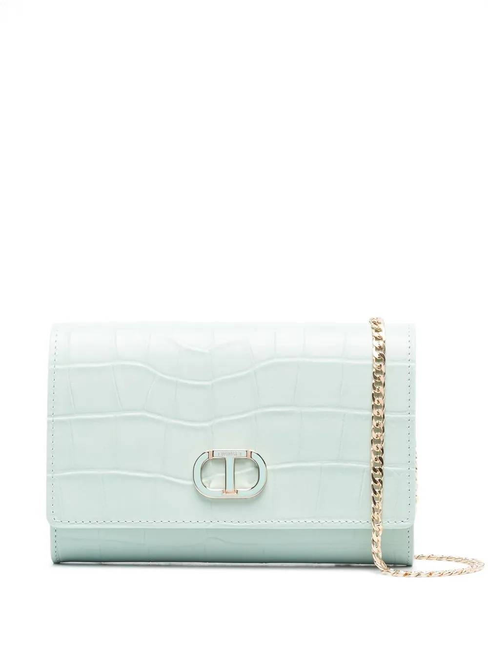 

TWINSET logo-detail leather crossbody bag - Blue