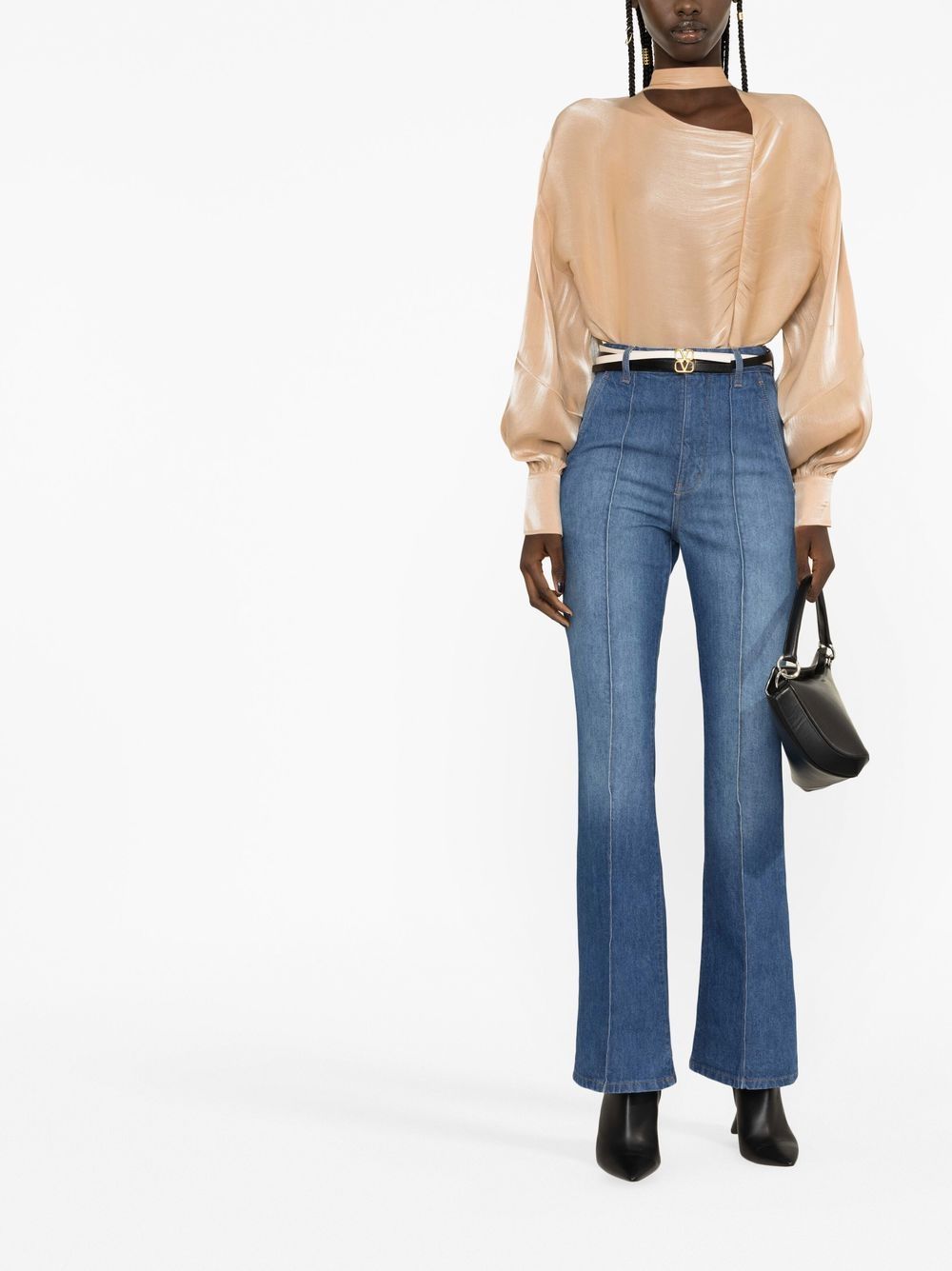 Victoria Beckham Brigitte High-rise Flared Jeans In Indigo | ModeSens