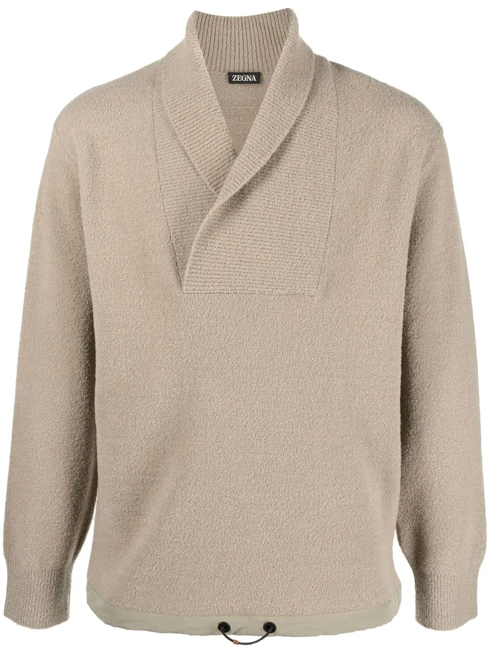 

Zegna asymmetric-neck knitted jumper - Neutrals