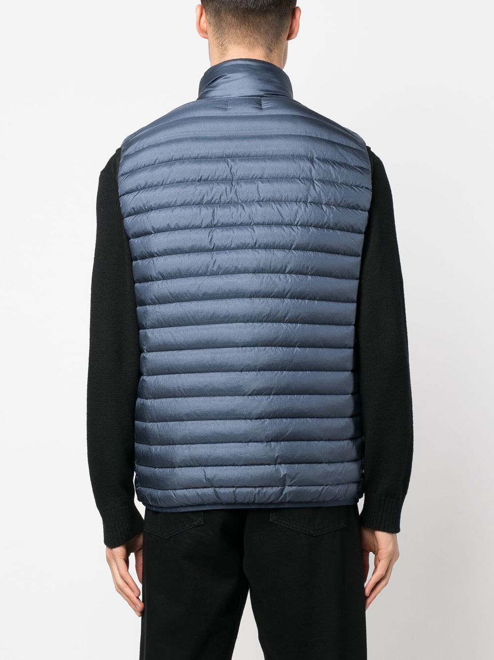 Shop Stone Island Logo Patch Padded Gilet In Blue