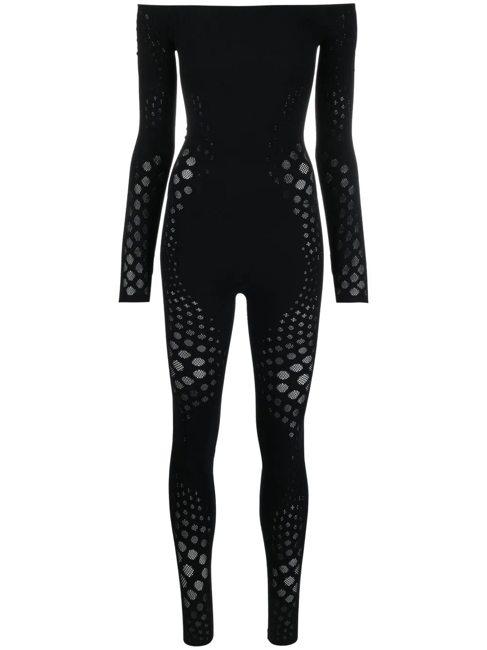 

Wolford Dots Illusion off-shoulder jumpsuit - Black