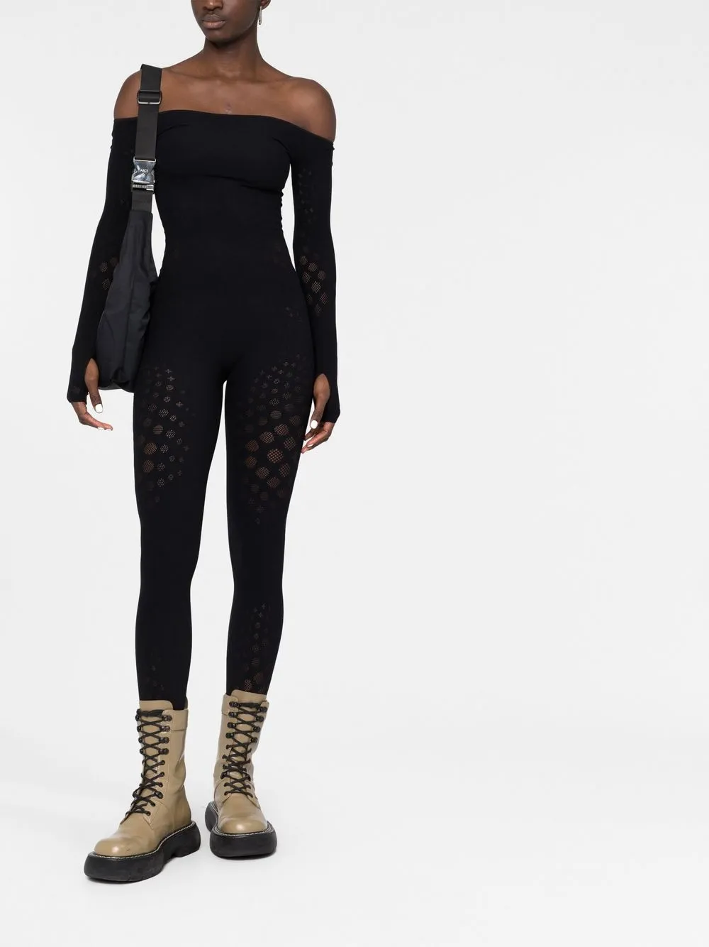 Wolford Off-shoulder jumpsuit - Zwart
