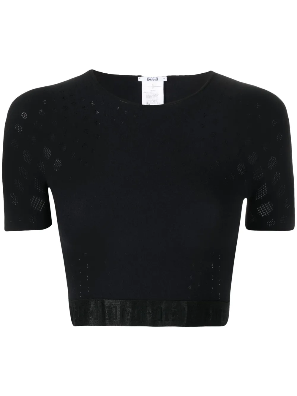 Wolford Semi-sheer Cropped Top In Black