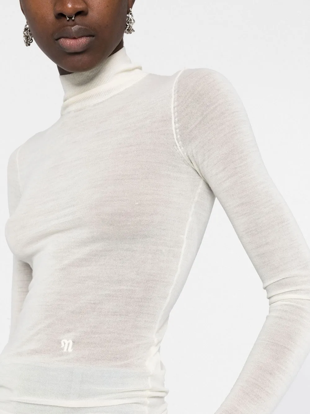 Nanushka Harri Turtle Neck Knitted Top In Neutrals