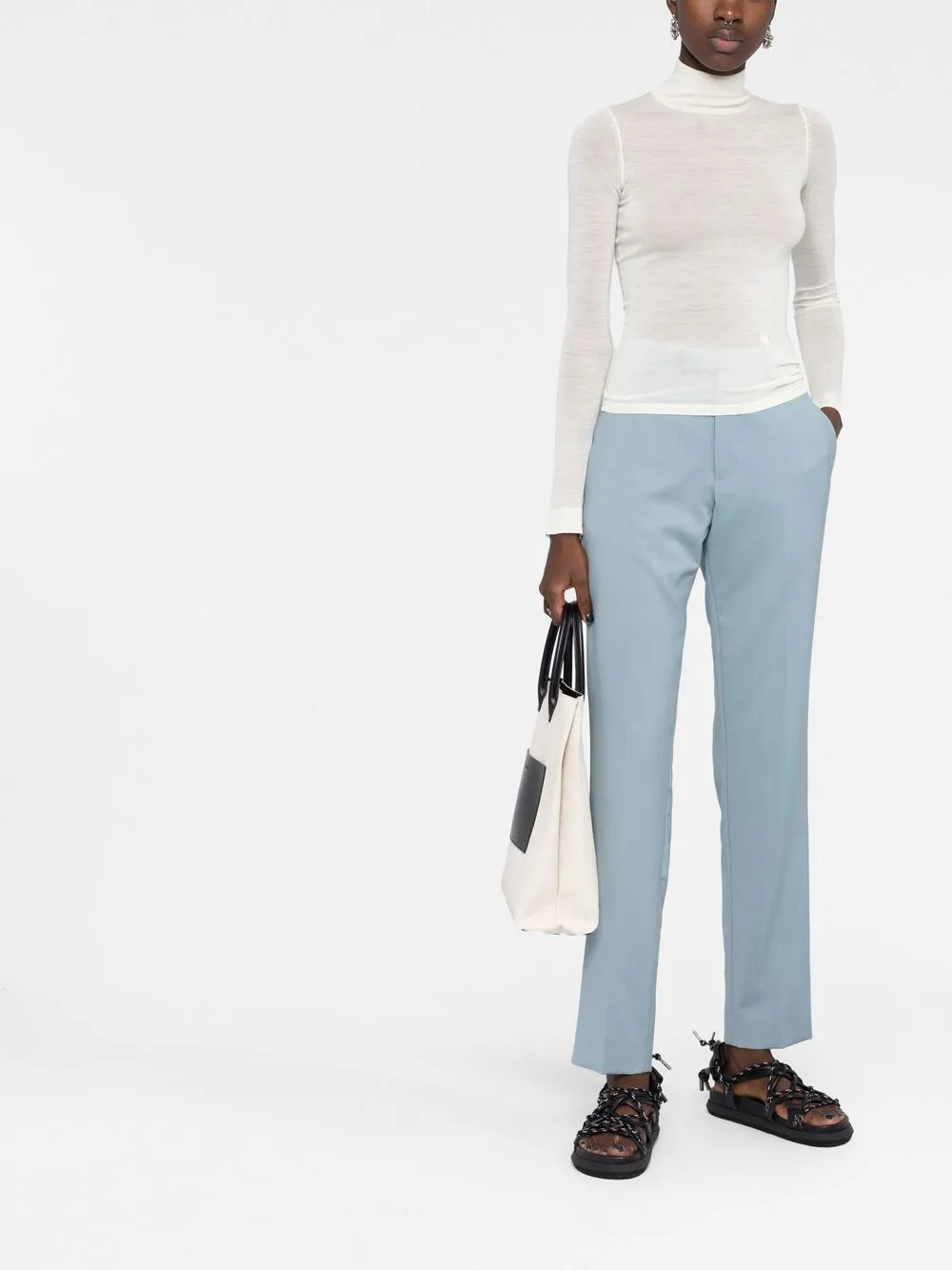 Nanushka Harri Turtle Neck Knitted Top In Neutrals