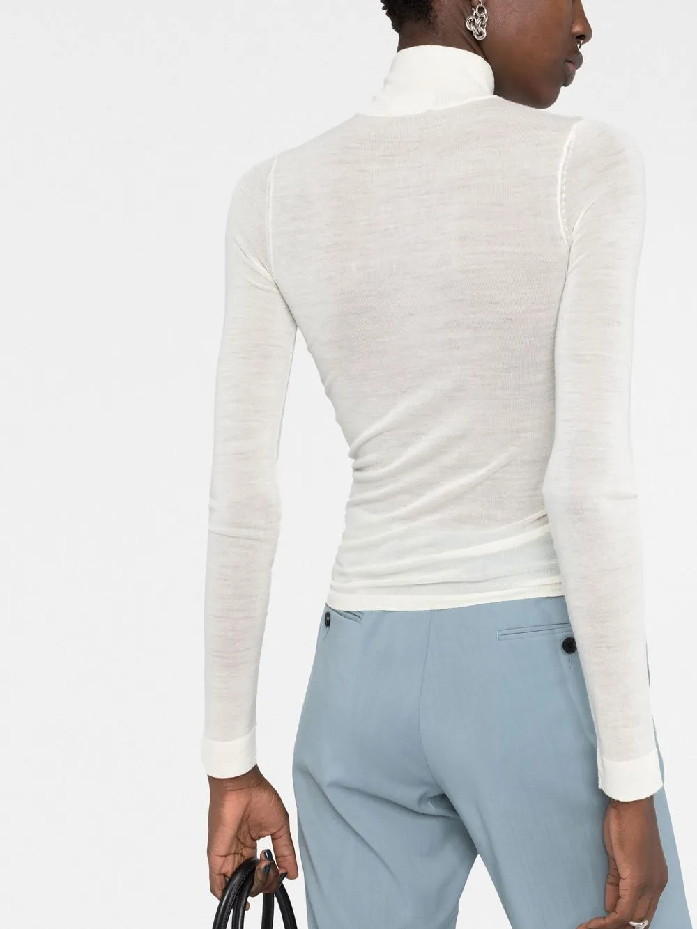 Nanushka Harri Turtle Neck Knitted Top In Neutrals