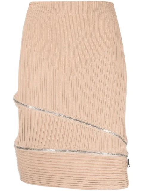 ANDREĀDAMO ribbed zip-detail skirt