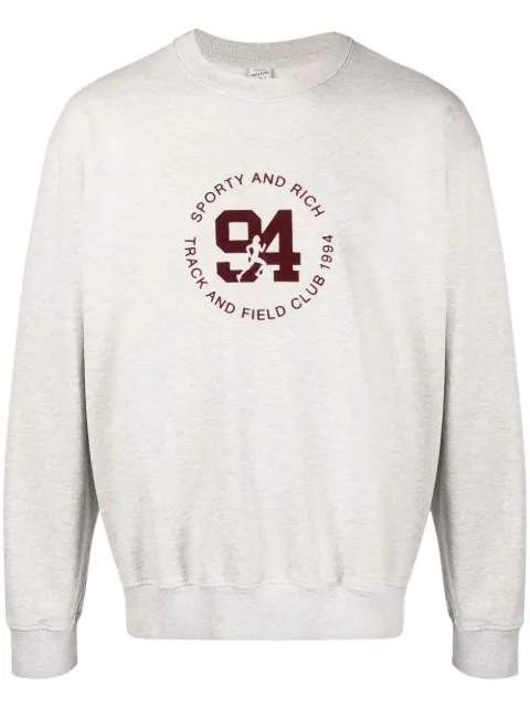 Sporty & Rich logo-print crew-neck sweatshirt