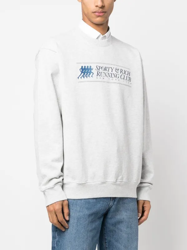 トップス Sporty&Rich Sweat Sporty & Rich logo-print crew-neck Sweatshirt | Grey