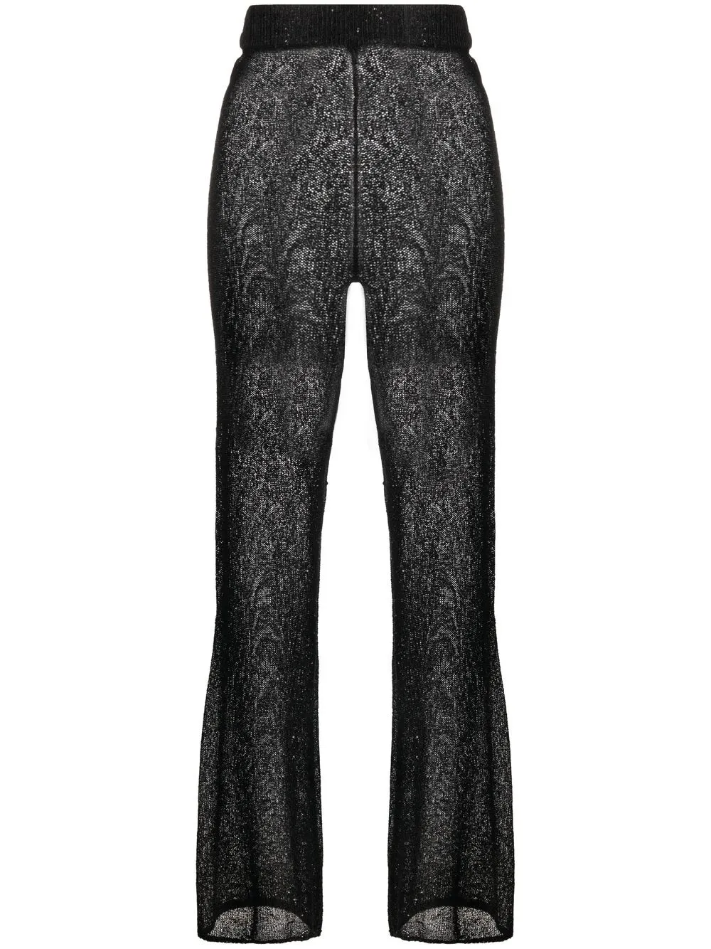 

REMAIN sequin-detail transparent-design trousers - Black