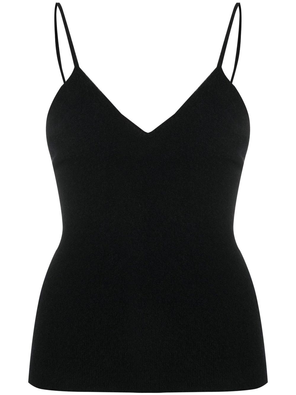 Laneus V-neck Knitted Tank Top In Schwarz