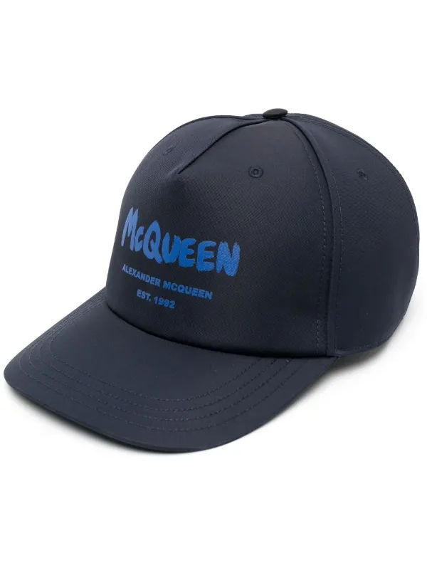 Alexander McQueen Graffiti-print Baseball Cap in Blue