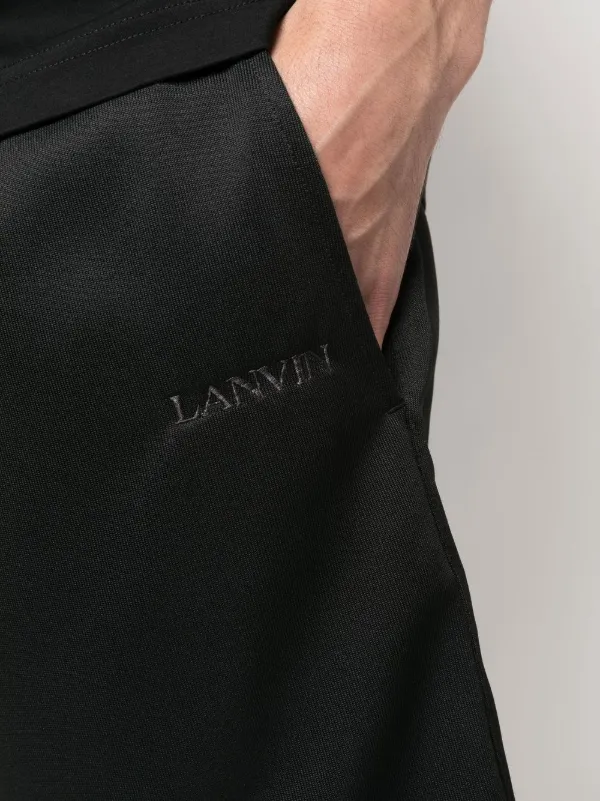 Lanvin logo-embroidered Track Shorts | Black | FARFETCH
