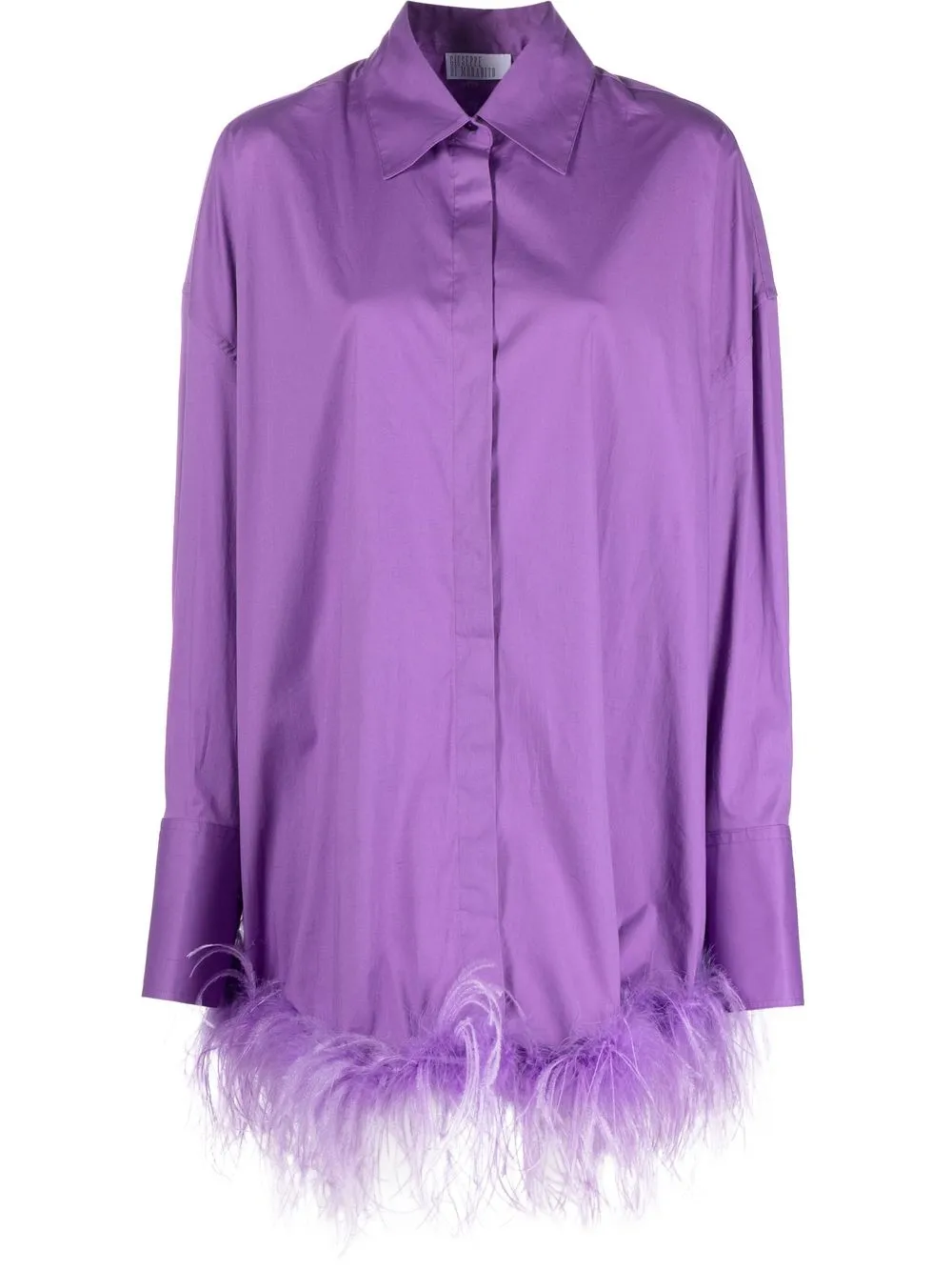 

Giuseppe Di Morabito feather-trim shirt dress - Purple