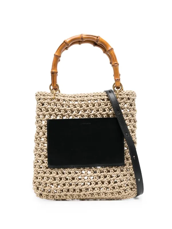 Jil Sander bamboo-handle Woven Tote - Farfetch