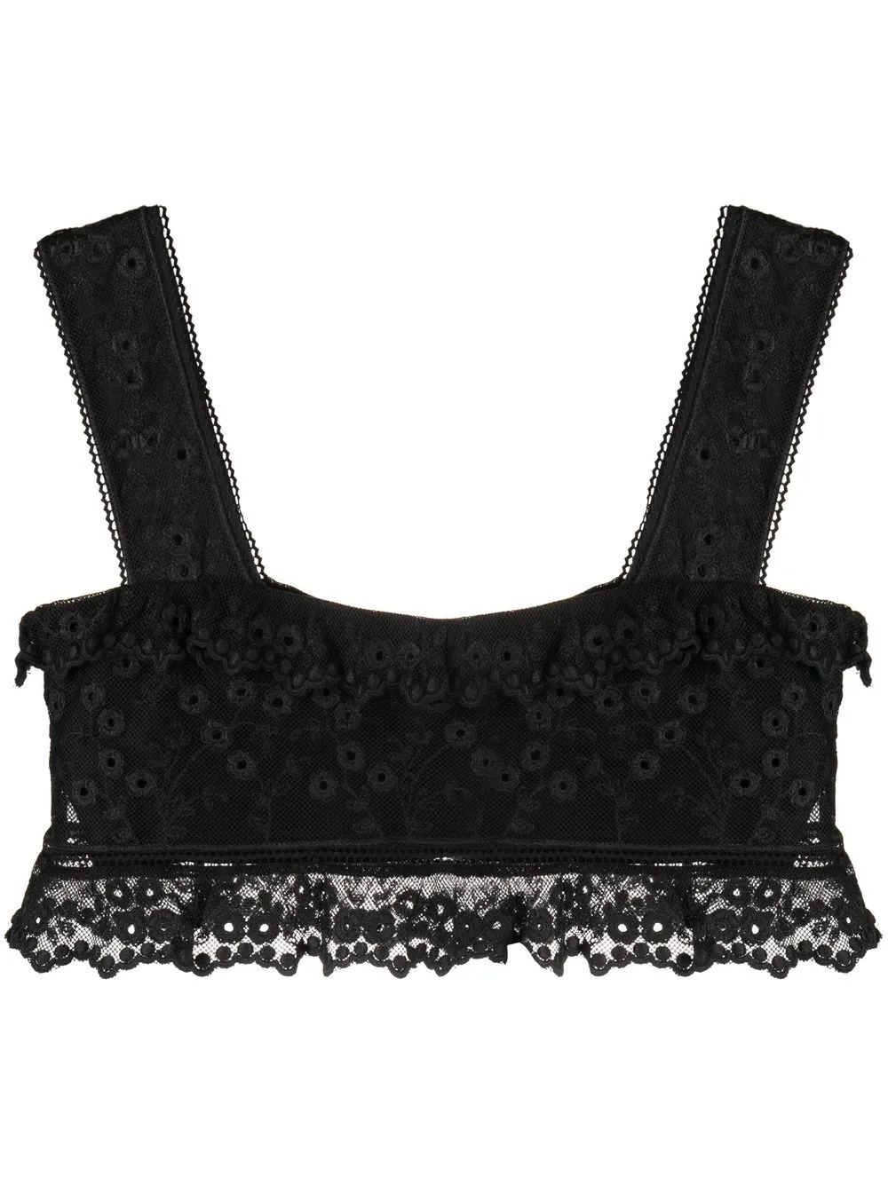 ISABEL MARANT MECELIA BRODERIE ANGLAIS CROPPED TOP