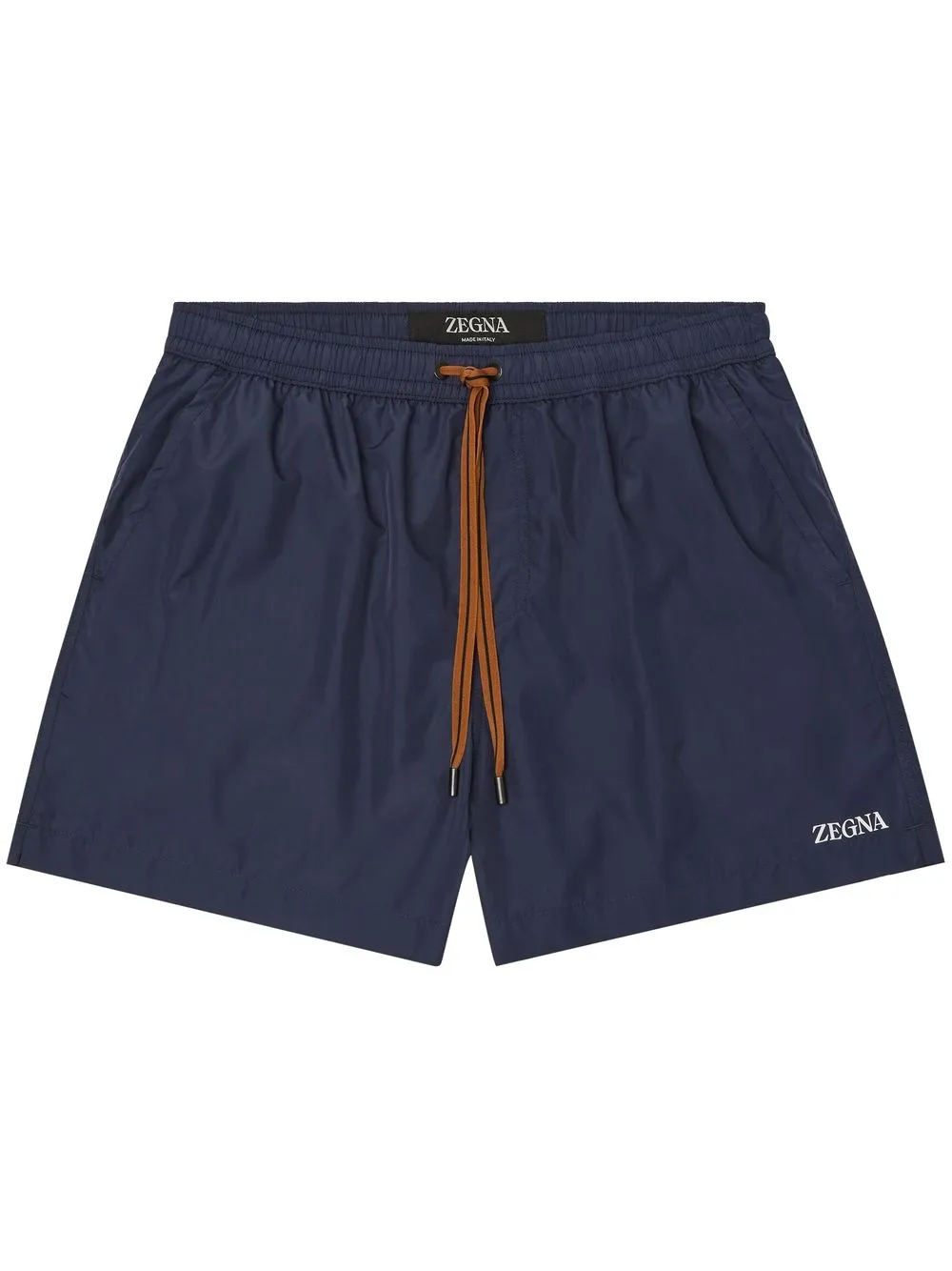 

Zegna shorts de playa con cordones en la pretina y logo estampado - Azul