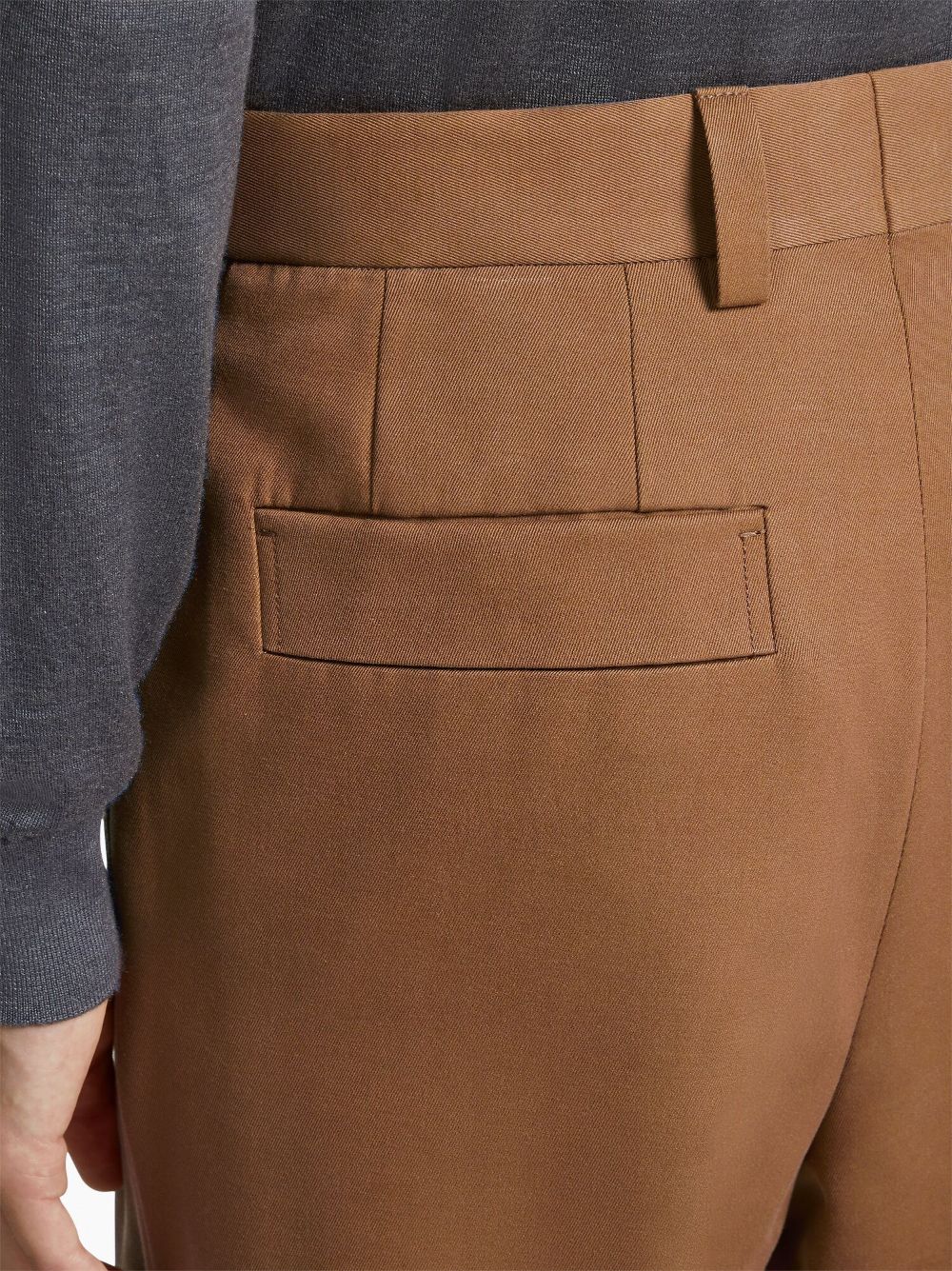 Shop Zegna Cotton-wool Tailored Trousers In Brown