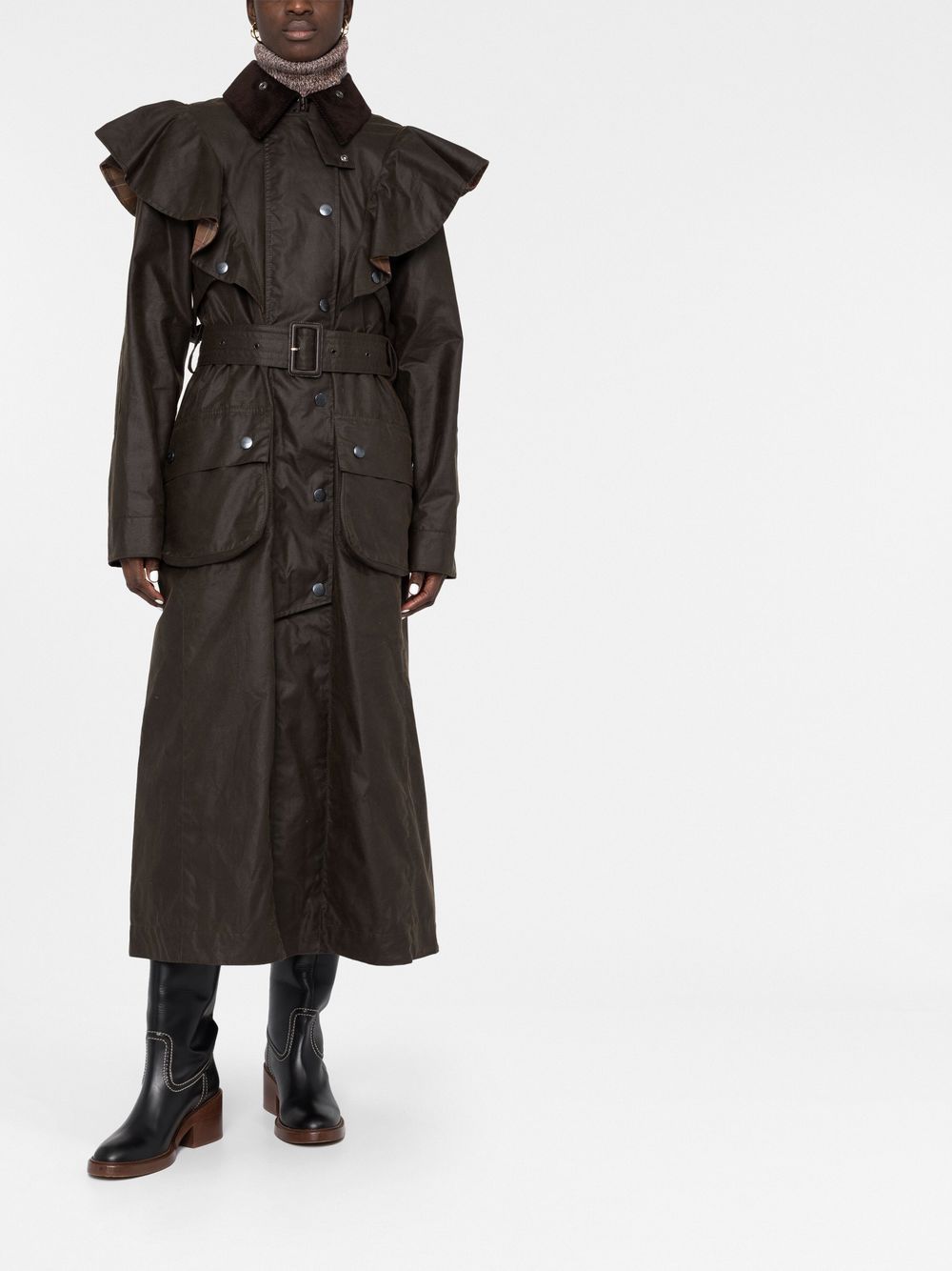 Chloé x Barbour Dani trenchcoat - 24Y - Off Brown