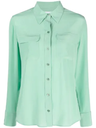 abaya dress green Green and Navy Candy Stripe Silk Weekend Fit Harold Shirt – Turnbull &  Asser US main image 1