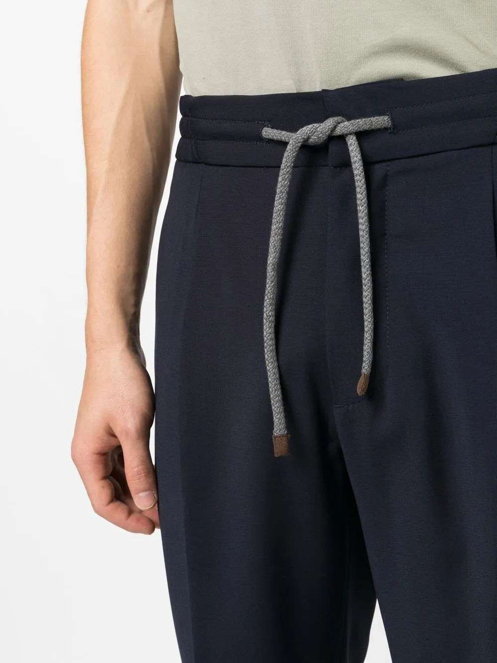 Brunello Cucinelli Drawstring Fastening Track Pants In Blue