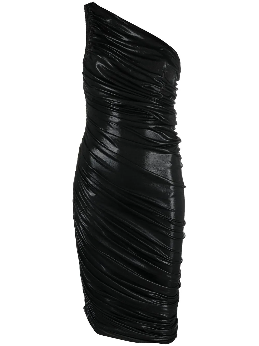 

Norma Kamali Diana shirred one-shoulder dress - Black
