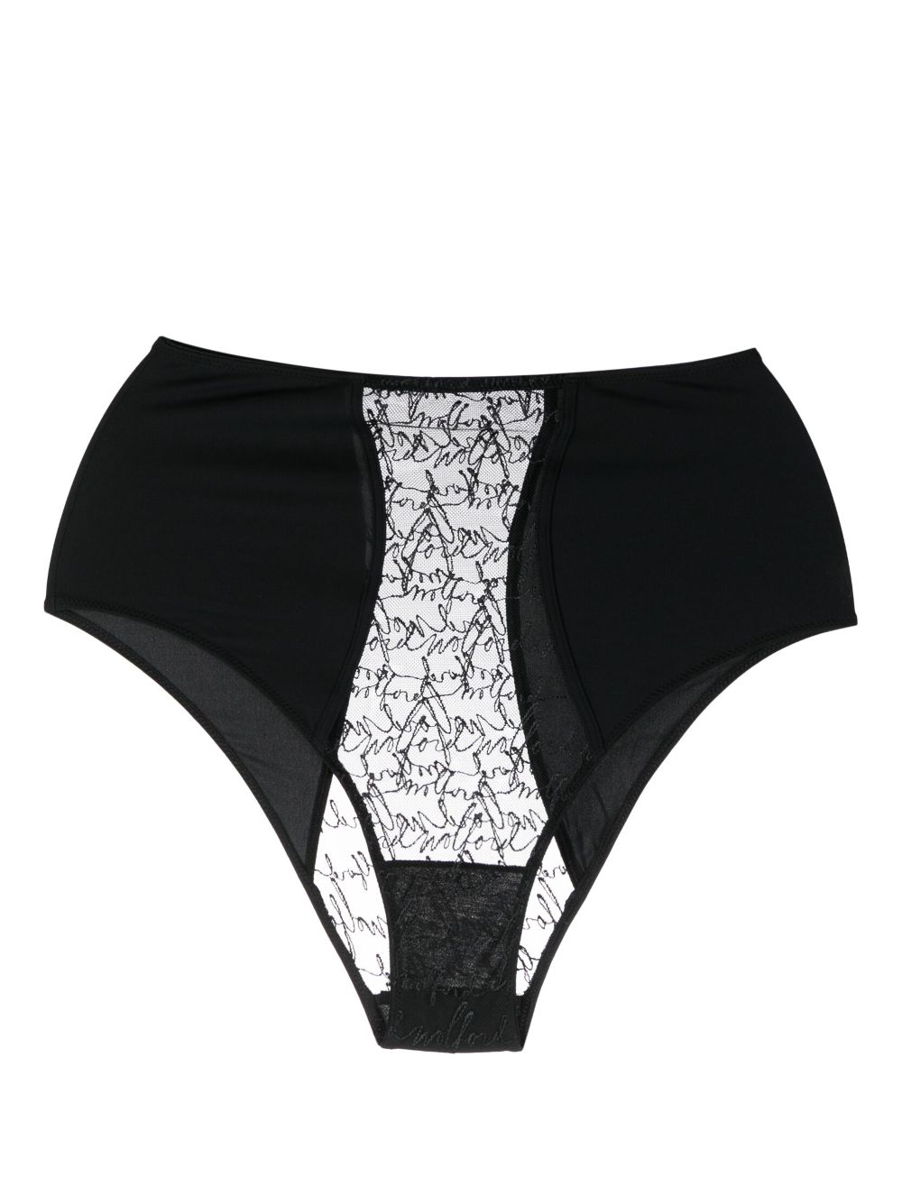 Wolford Logo Obsessed Sheer-panelling Briefs In Black | ModeSens