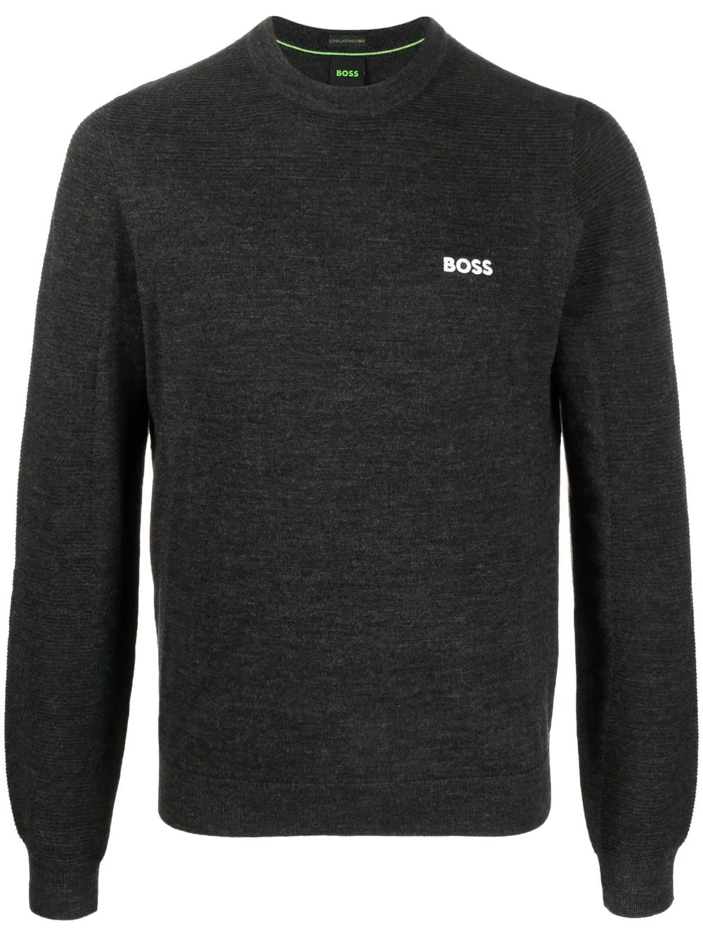 

BOSS logo-embroidered jumper - Grey