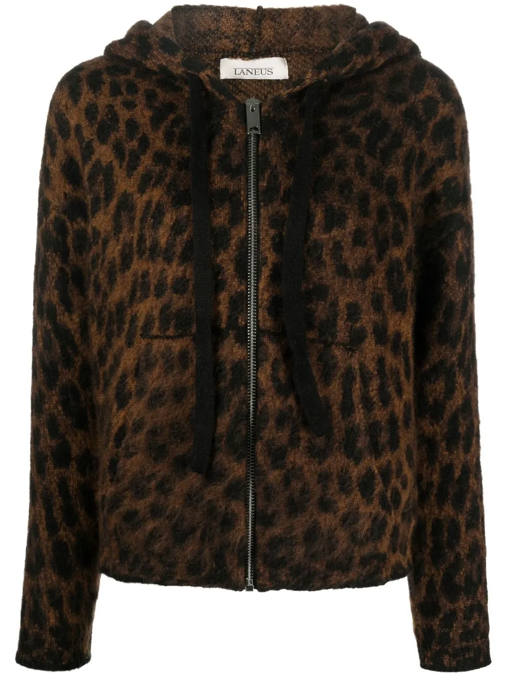 

Laneus animal-pattern hooded cardigan - Brown